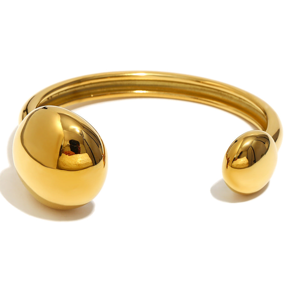 Simple And Versatile Personality Water Drop Bracelet Stainless Steel Plated 18K Gold Flower Large Chain Bracelet For Women