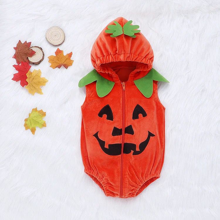 Baby Wacky Pumpkin 3D Zipped Hood Bodyusit