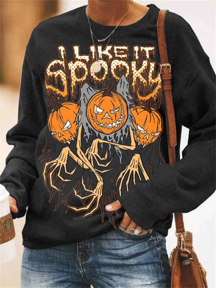 Vefave Vefave I like It Spooky Graphic Sweatshirt