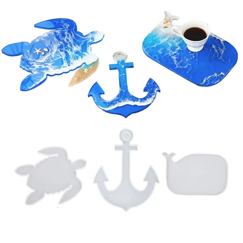 Ocean Series Tray Resin Molds(Anchor & Turtle & Whale)