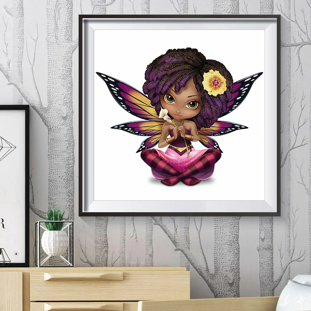 DIY 5D Diamond Painting Flower Elf Girl Full Round Drill Rhinestone (B855)