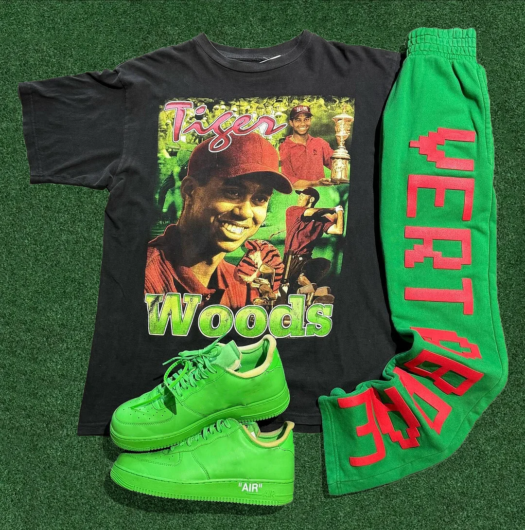Woods Print T-shirt Sweatpants Two Piece Set