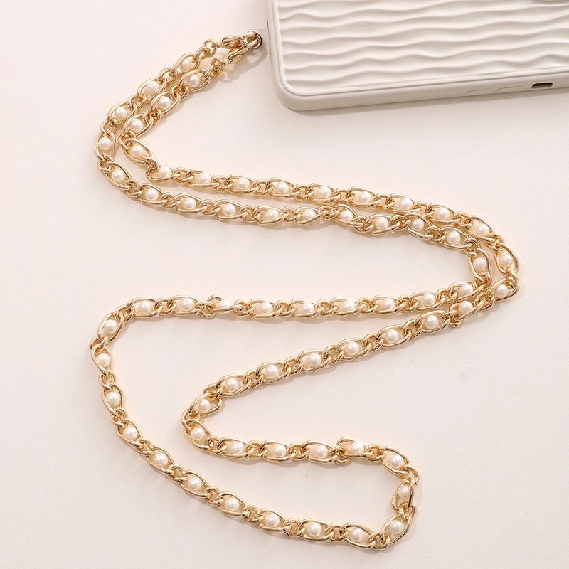 Metal Bags Chain Girls Slung Over One Shoulder Phone Cover Lanyard Lanyard Lobster Buckle 110cm Gold Iron Chain Shoulder Strap