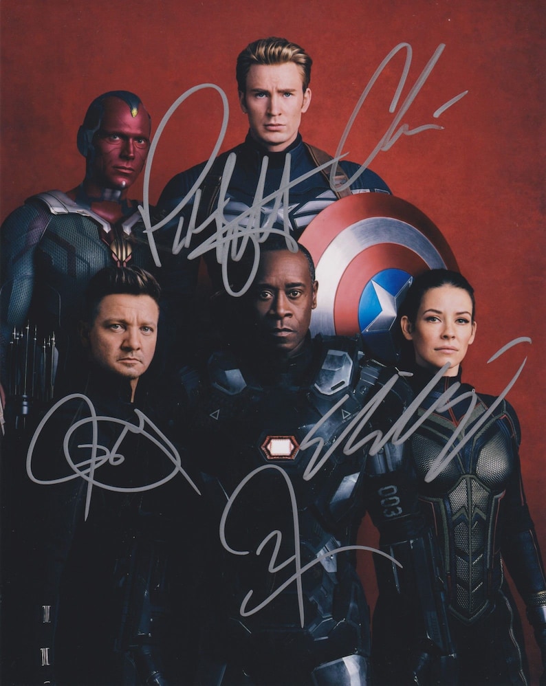 The Avengers Cast Signed Autographed Glossy 8x10 Photo Poster painting - COA Matching Holograms