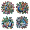 4PCS bricolage DIY en diamants paon avec boucle amovible avec boucle amovible 5d en strass DIY, broches multi-fonctions en forme de diamant en forme sp&eacute;ciale pour cadeau de mariage bricolage