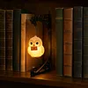Glowing Owl Metal Bookend Lamp Iron Shelf Organizer Vintage Style