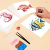 12pcs Marine Animals 5D DIY Square Drill Diamond Painting Kits for Adults Beginners Home Decor Diamonds Paintings Gem Art 5.91x7.09in