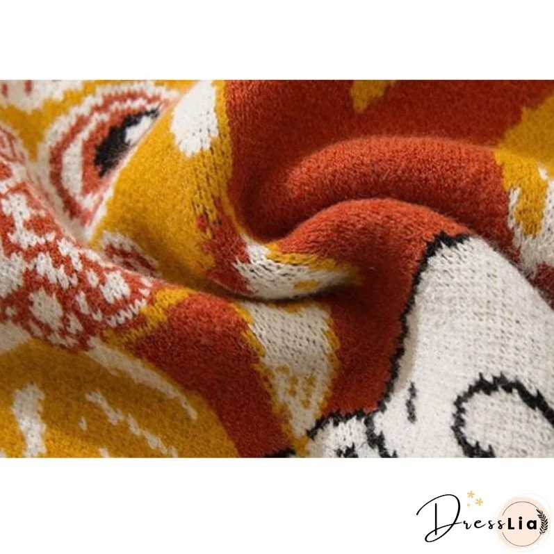 Lucky Koi Embroidered Knit Sweater