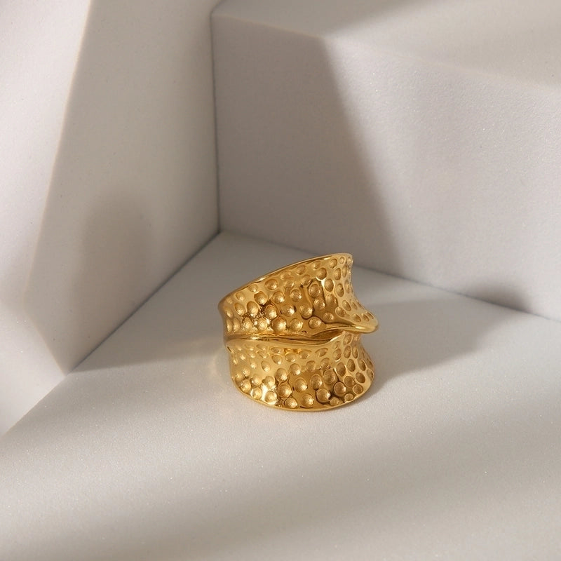 Vintage Style Exaggerated Oval 304 Stainless Steel 18K Gold Plated Rings