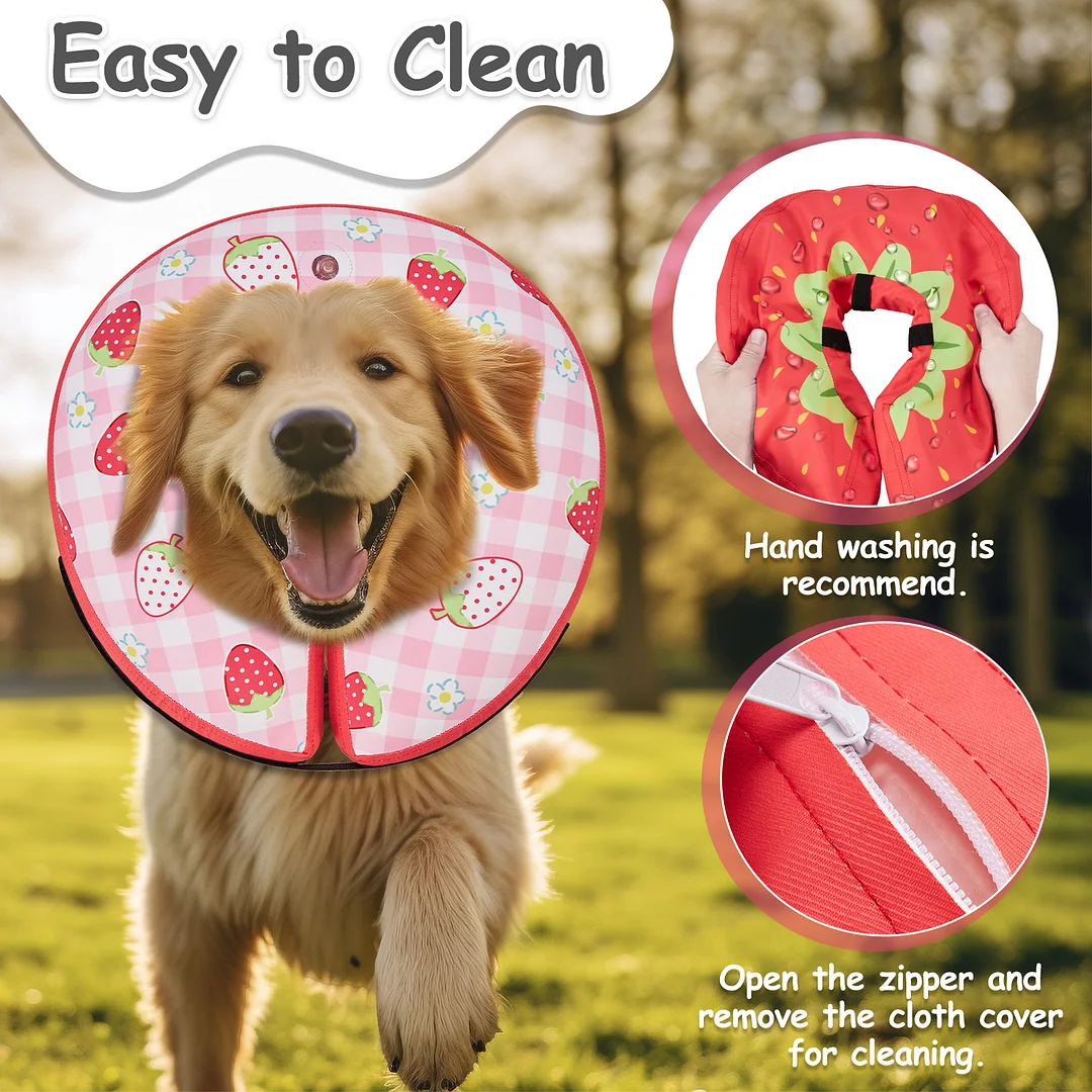 Dog Cone Collar After Surgery,Waterproof Fabric Comfy Pillow,Dog Cone Alternative,Inflatable Dog Collars E Collar Elizabethan Collar for Dogs(XL)