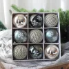 9PCS New Year Christmas's Tree 8CM Decor Balls Set