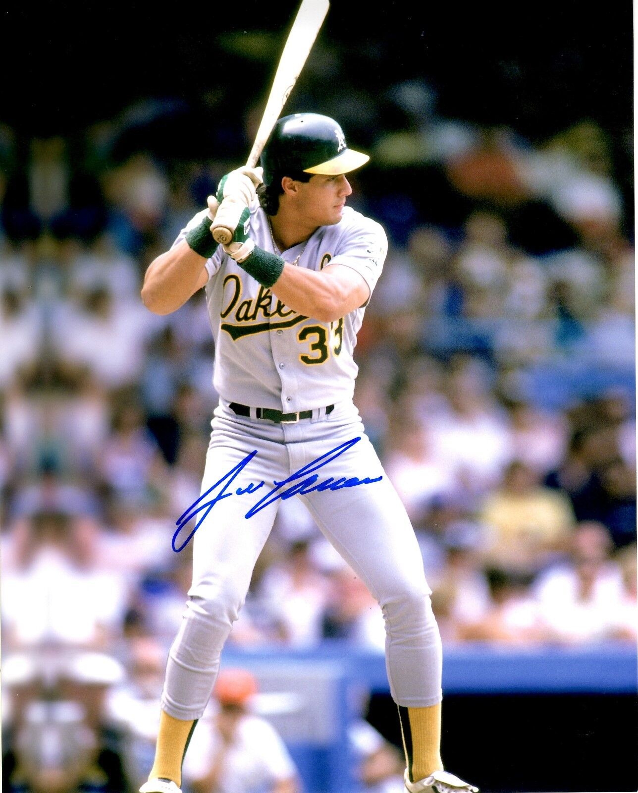 Signed 8x10 JOSE CANSECO Oakland A's Photo Poster painting - COA