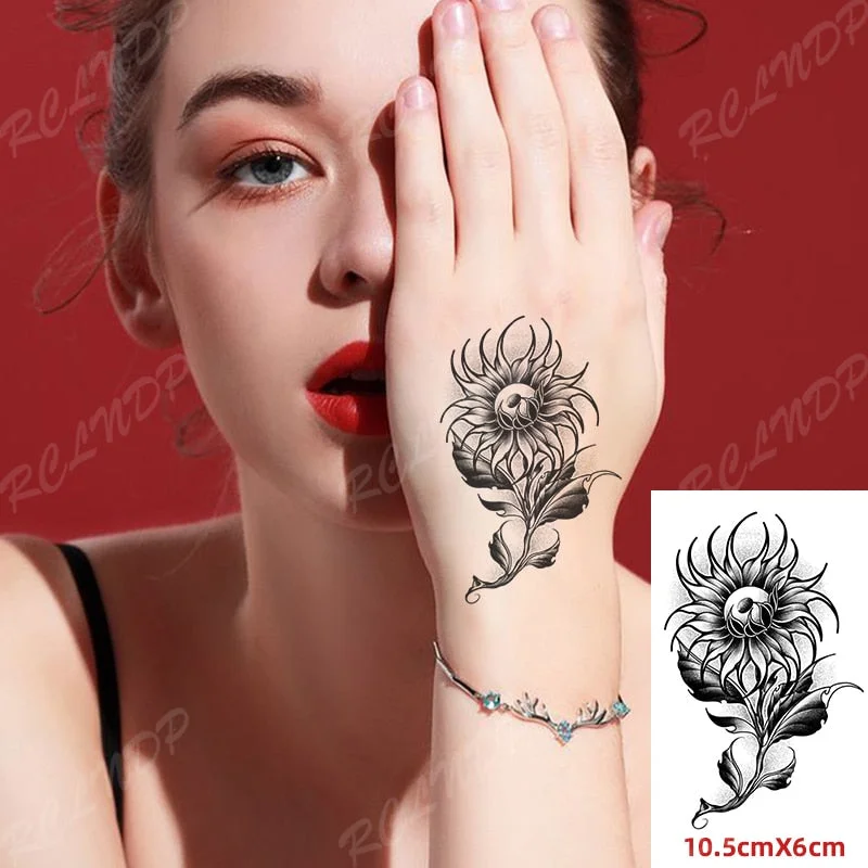 Waterproof Temporary Tattoo Sticker Small Cute Flower Plant Body Art Flash Tatoo Fake Tatto for Women Men