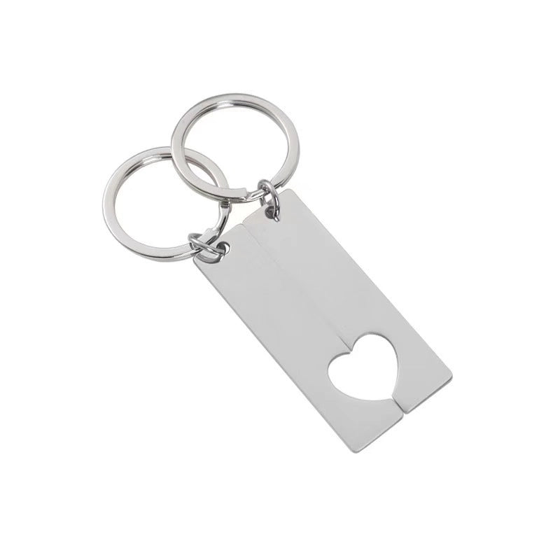 Minimalist Heart Shape Solid Color 201 Stainless Steel Unisex Keychain