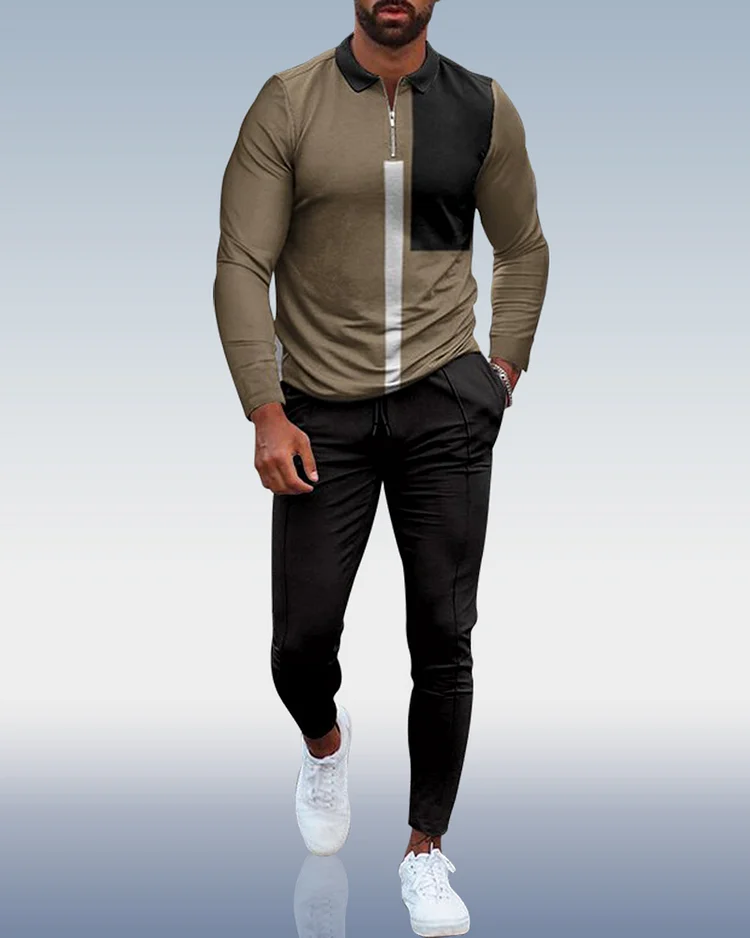 Men's Casual Personality Polo Suit 118