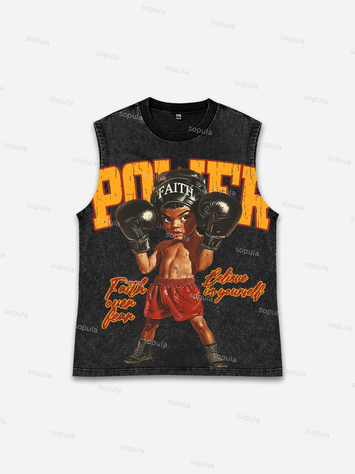 Boxer Boys Graphic Print Tank Top