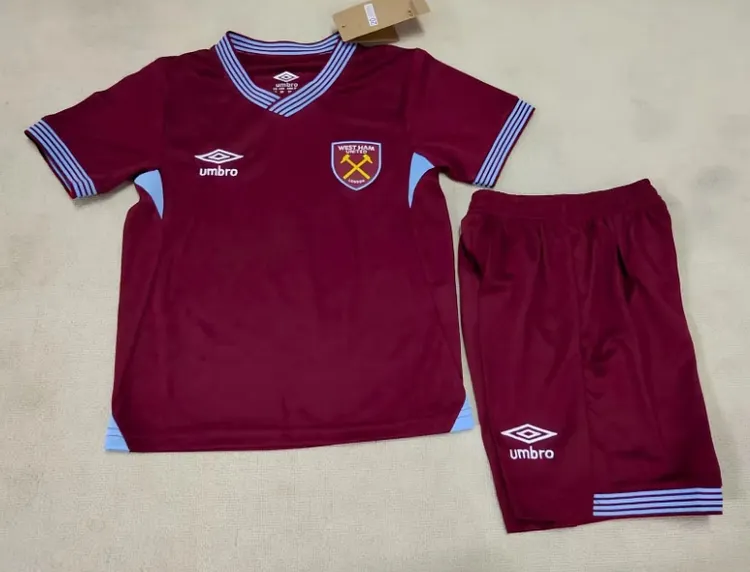 2025-26 West Ham United Home Kids Kit