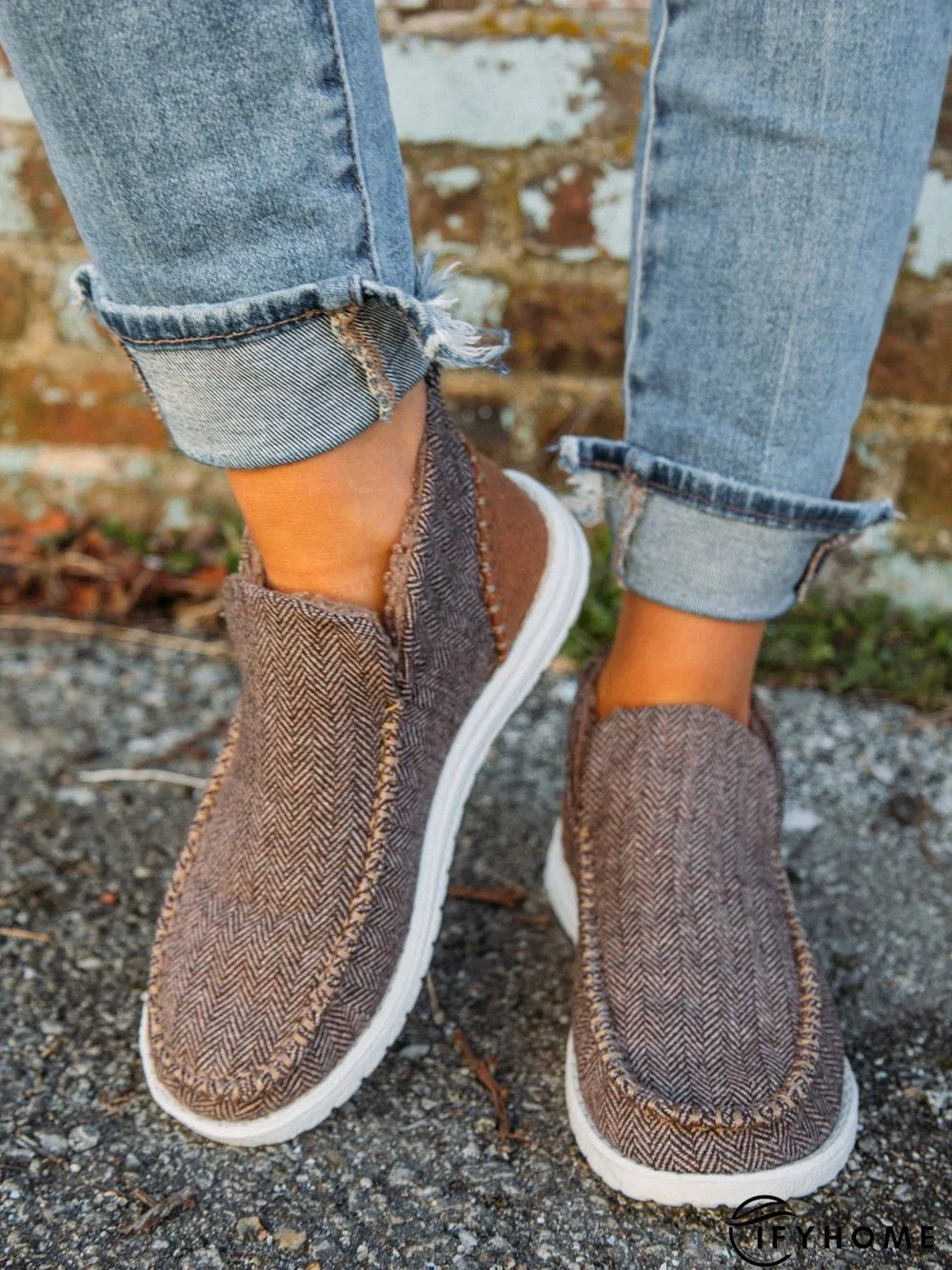 Womens's Warm Lined Slip On Canvas Shoes | IFYHOME