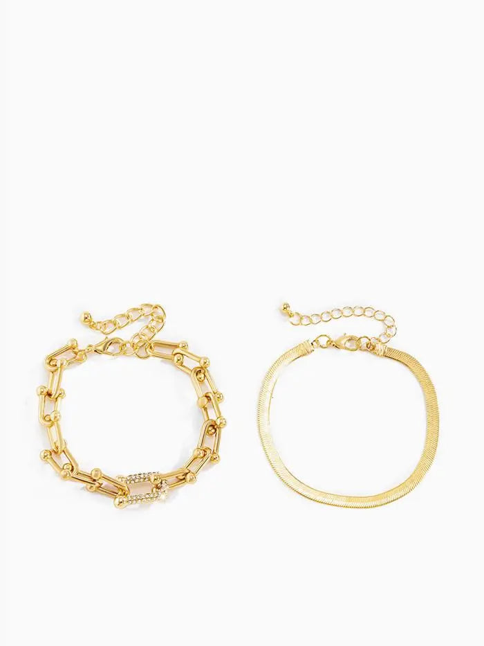 Snake Chain Set Bracelet