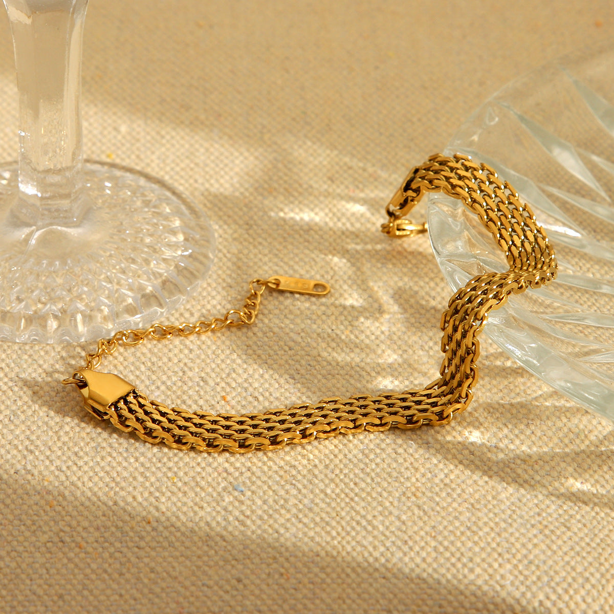 Women IG Style Chain Geometric Stainless Steel Electroplating Bracelets