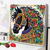 Diamond Painting-DIY Special Shaped Drill Horse with Frame(29x29cm)