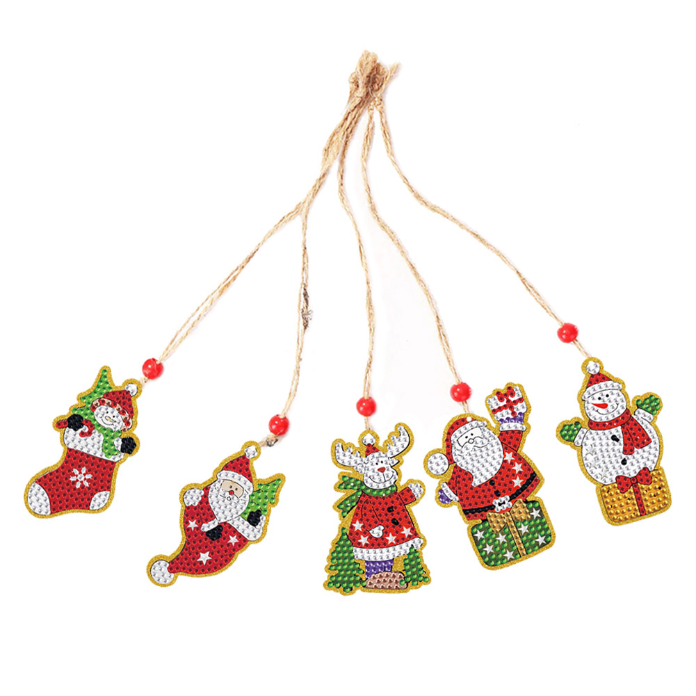 

5pcs Christmas Ornament Double Sided - 5D DIY Craft Pendant, 501 Original