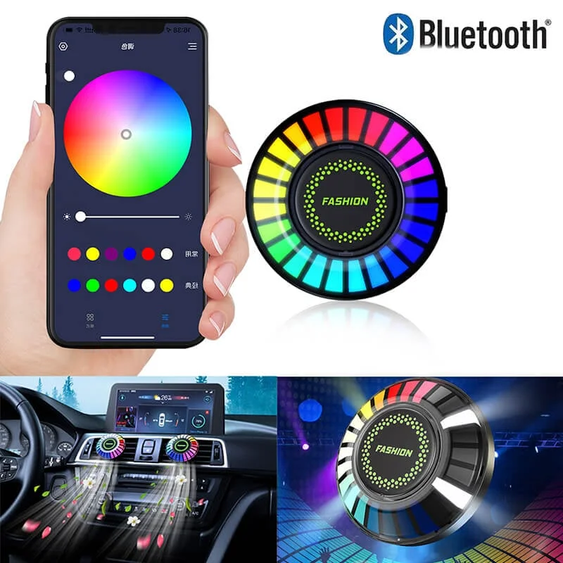 Bluetooth Car RGB Ambient Light USB Vehicle Rhythm Fragrance Lamp Strip Air Freshener