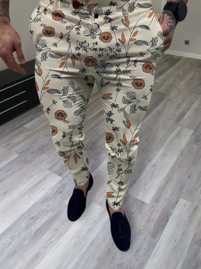 Men's Casual Flower Pants