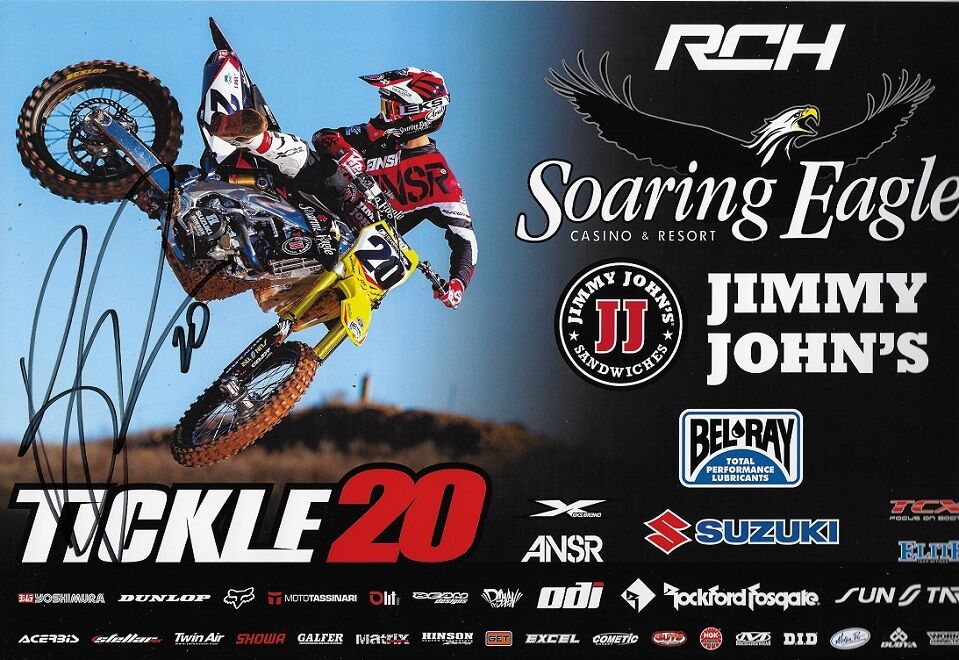 *BROC TICKLE*SIGNED*AUTOGRAPHED*Photo Poster painting*CARD*RCH*SUZUKI*SUPERCROSS*MOTOCROSS*COA*