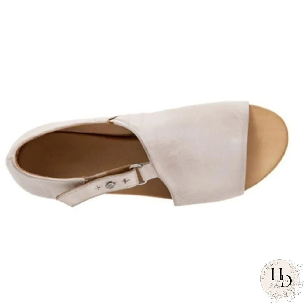 Colors Fashion Women Summer Shoes Leather Flat Sandals Buckle Strap Slippers Fish Mouth