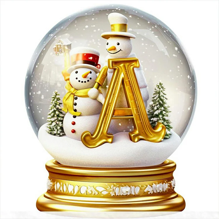Full Round Diamond Painting - Christmas Crystal Ball With Letters 50*50CM