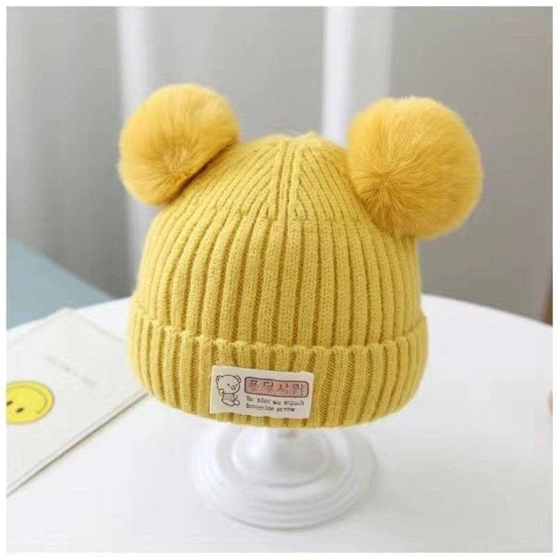 Baby Hat Autumn And Winter Boys And Girls Baby Knitted Wool Hat Cute Super Cute Baby Big Eyes Pullover Cap Trendy