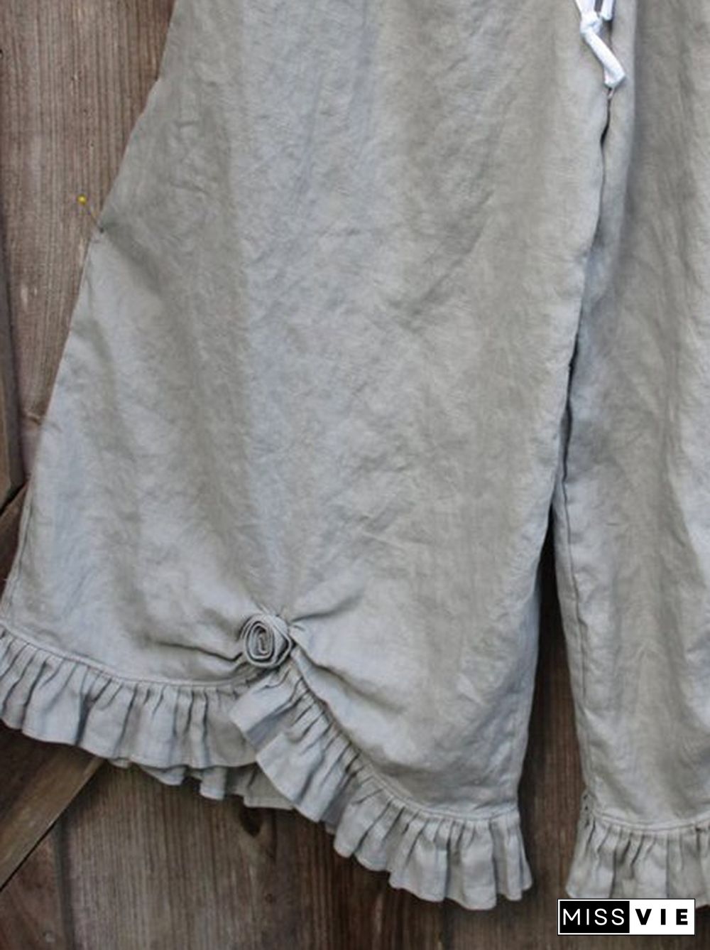 Gray Vintage Cotton Shift Pants