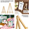10 Pack | 5" Natural Mini DIY Tabletop Wooden Display Easel Stands, Rustic Place Card Table Number Holders