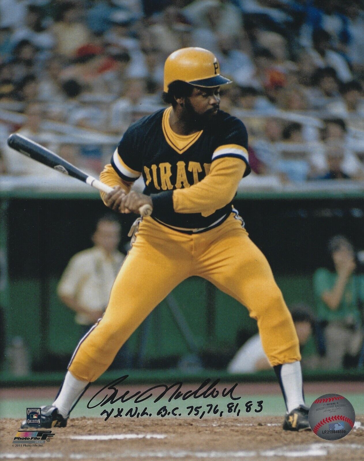 Autographed 8x10 BILL MADLOCK 4X NL BC Pittsburgh Pirates Photo Poster painting-COA