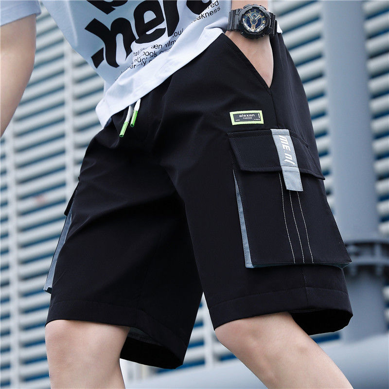 Solid Black Mens Cargo Shorts Comfortable Summer Cotton Streetwear Front Pocket Designer Baggy Bermuda Short Pants For Men Y2k