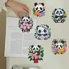 6Pcs Acrylic Flower Panda Diamond Art Refrigerator Magnets Sticker for Beginners