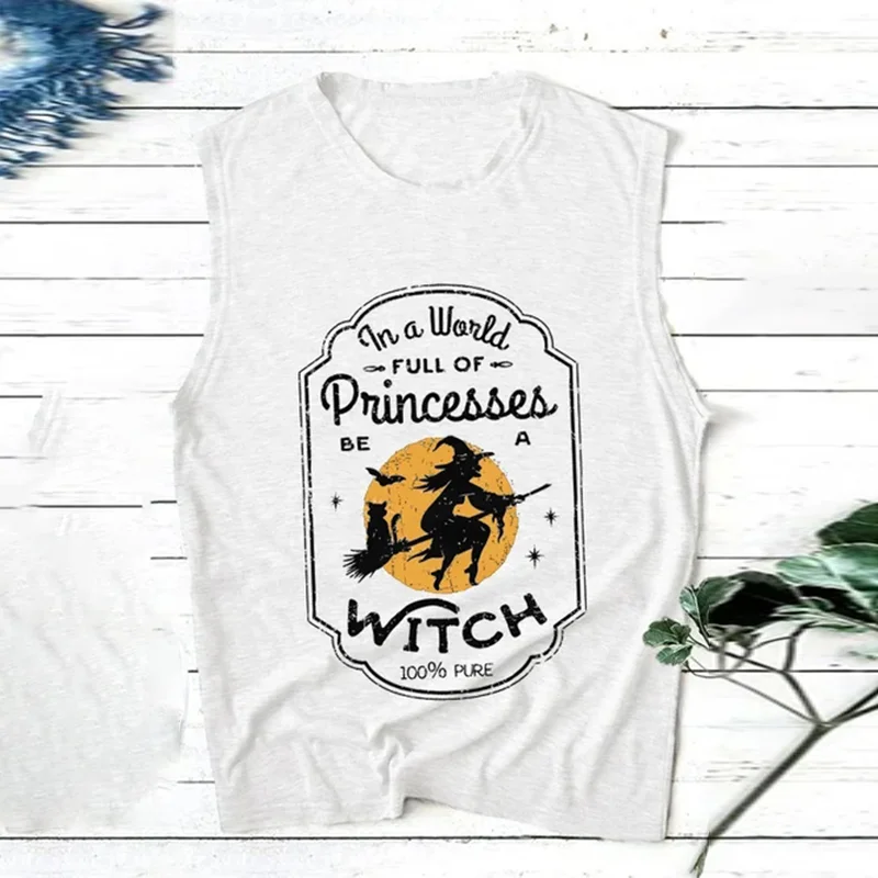 In A World Full of Princess Be A Witch Print Tank Top