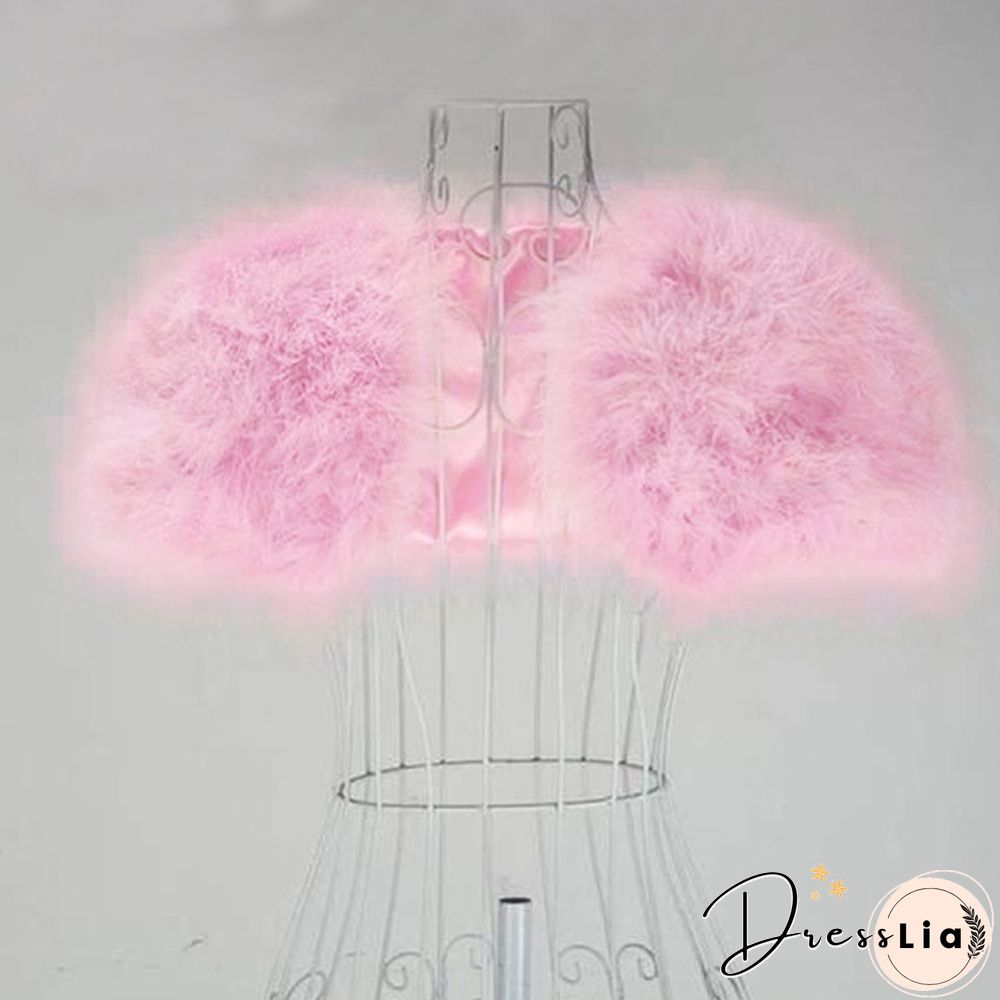 Wedding High Qualtity Real Ostrich Feather Fur Coat Shrug Jacket Colorful