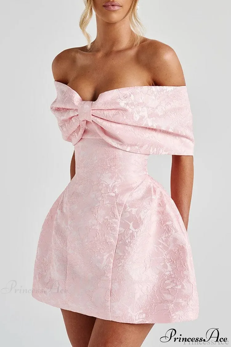 Luxury Ladylike Bow Embellished Strapless Party Dress