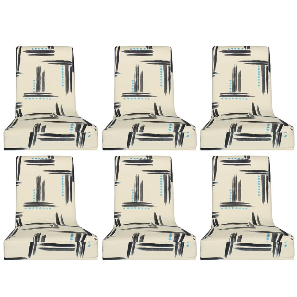 

6pcs Graffiti Printed Stretch Chair Cover Hotel Banquet Elastic Seat Covers, 501 Original
