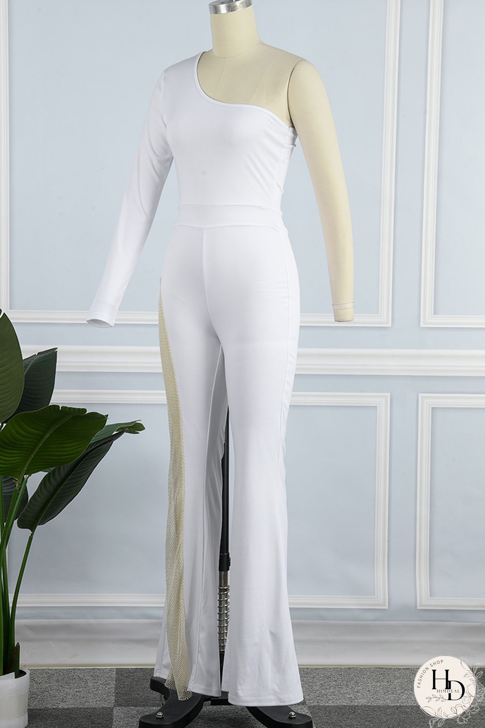 Black Sexy Casual Solid Patchwork Backless Oblique Collar Skinny Jumpsuits