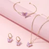 Ensemble de bijoux collier/bracelet/boucles d'oreilles papillon