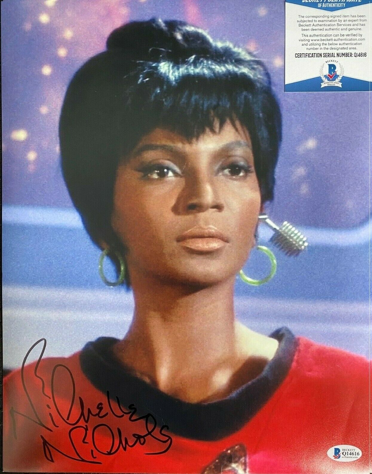 Nichelle Nichols Star Trek Original Autographed 11X14 Photo Poster painting w/Beckett COA #4