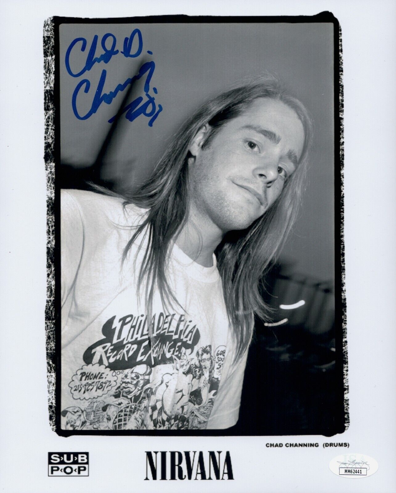 CHAD CHANNING Signed NIRVANA 8x10 Photo Poster painting IN PERSON Autograph JSA COA Cert