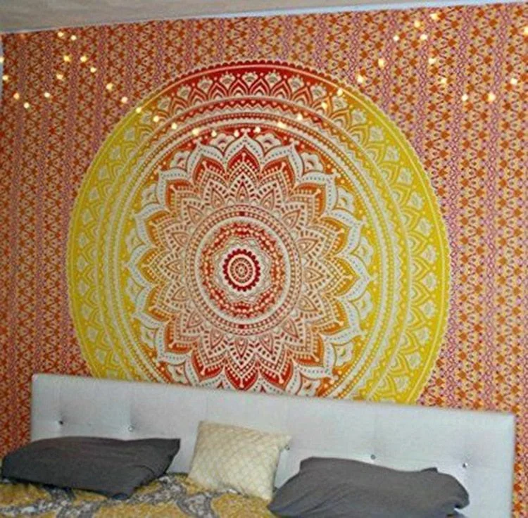 Polyester Mandala Print Tapestry Wall Hanging Carpet Throw Yoga Beach Mat Blanket Large 150*200cm Sleeping pad wall art Tapestry
