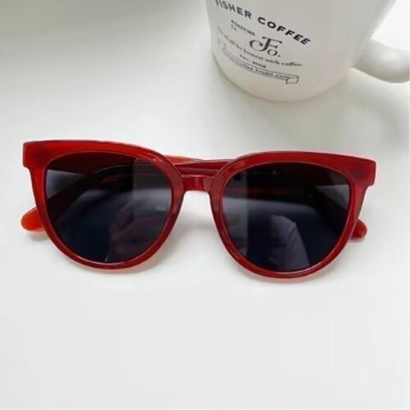 Minimalist Solid Color Pc Round Frame Full Frame Women’s Sunglasses
