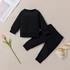 Baby Kid Girl Valentine  Pure Color Long Sleeve Love Suit 2 Pcs Set