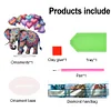 (US Only)2D Flat Print DIY Desktop Elephant Diamond Art Kits Acrylic Bedroom Table Decor