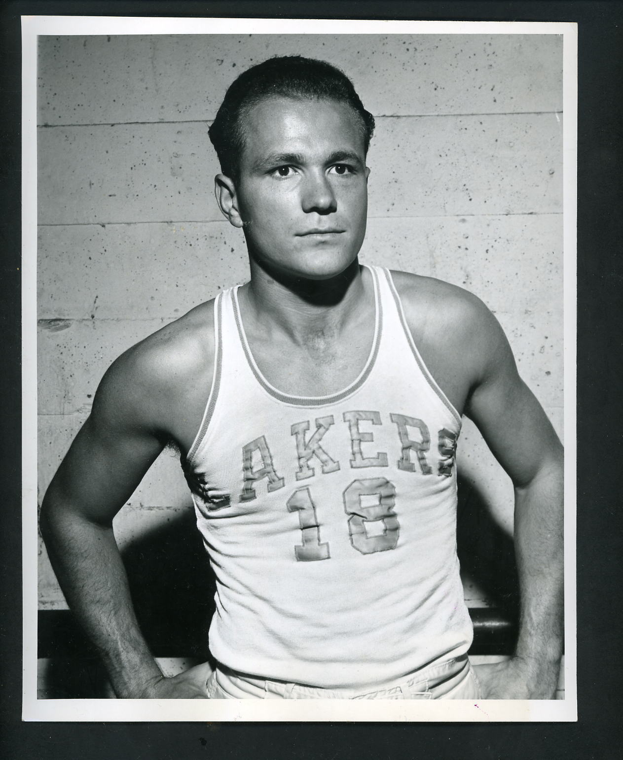 Don Sunderlage 1954 Press Photo Poster painting Minneapolis Lakers